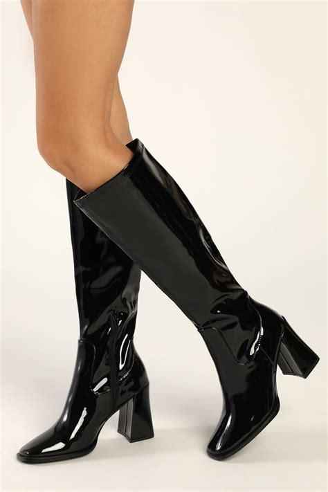 shiny ysl boots